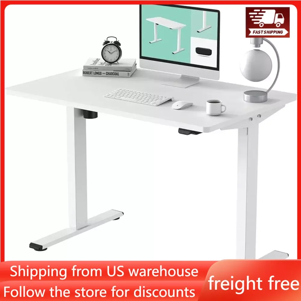 

Electric Standing Desk Whole Piece 48x30 Inch Desktop Adjustable Height Desk Home Office Computer Workstation Sit Stand Up Desk