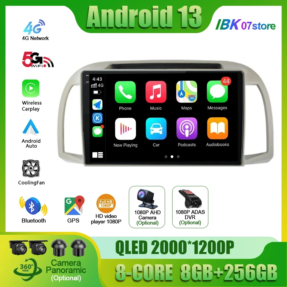 For Nissan March 3 K12 2002 - 2010 Car Radio Multimedia Video Player Navigation 4G GPS CarPlay apple Android 13 No 2din