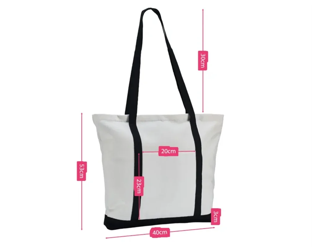 Larger Capacity Tote Bag Sublimation Blank Reusable Natural Tote Bag Linen Cotton Tote Shopping Bag For Women Girls