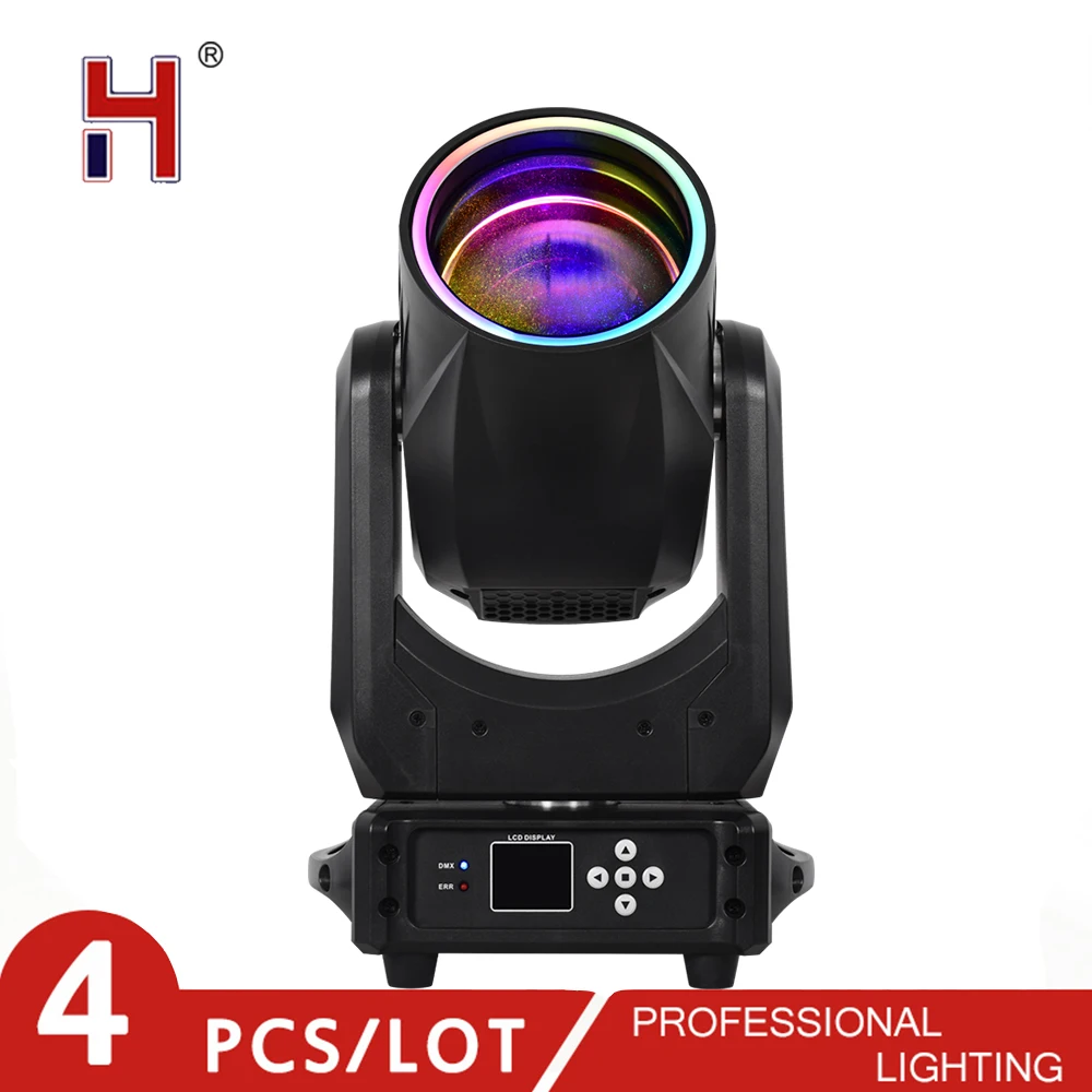 

HongYi Moving Head Light 200W Beam Spot Sound Activated With 18 Rotating Prisms Rainbow DMX Control For Live Show Disco Event DJ