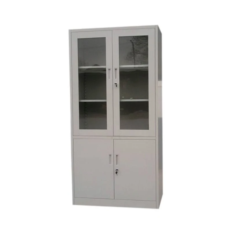 #￥Office Metal Half Glass Door Combination Storage File Cabinets
