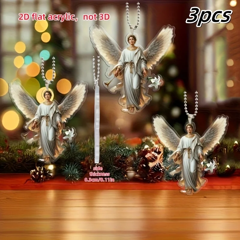 2DArtistic Angel Pendants Durable Acrylic Car Interior Decor Accessories Small Pendant Bag Key Perfect Gift Best-selling Product