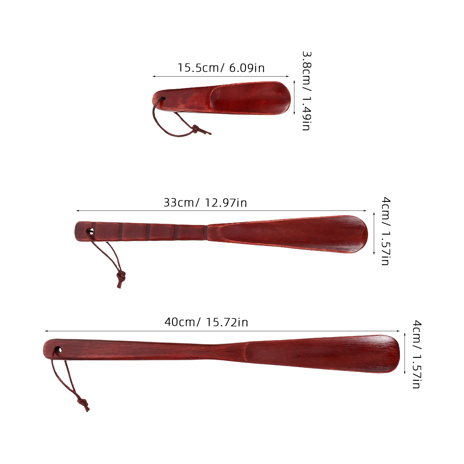 3Pcs Wooden Shoe Horn for Seniors Long Handle Portable Shoe Aid Tool Lazy Shoehorns