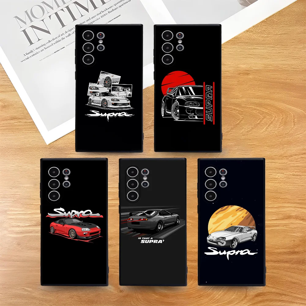 Japanese s-Supra Car Phone Case Frosted Non-Slip Full Cover Case for Samsung Galaxy S25 S24 S23 S22 S21 S20 Ultra Plus