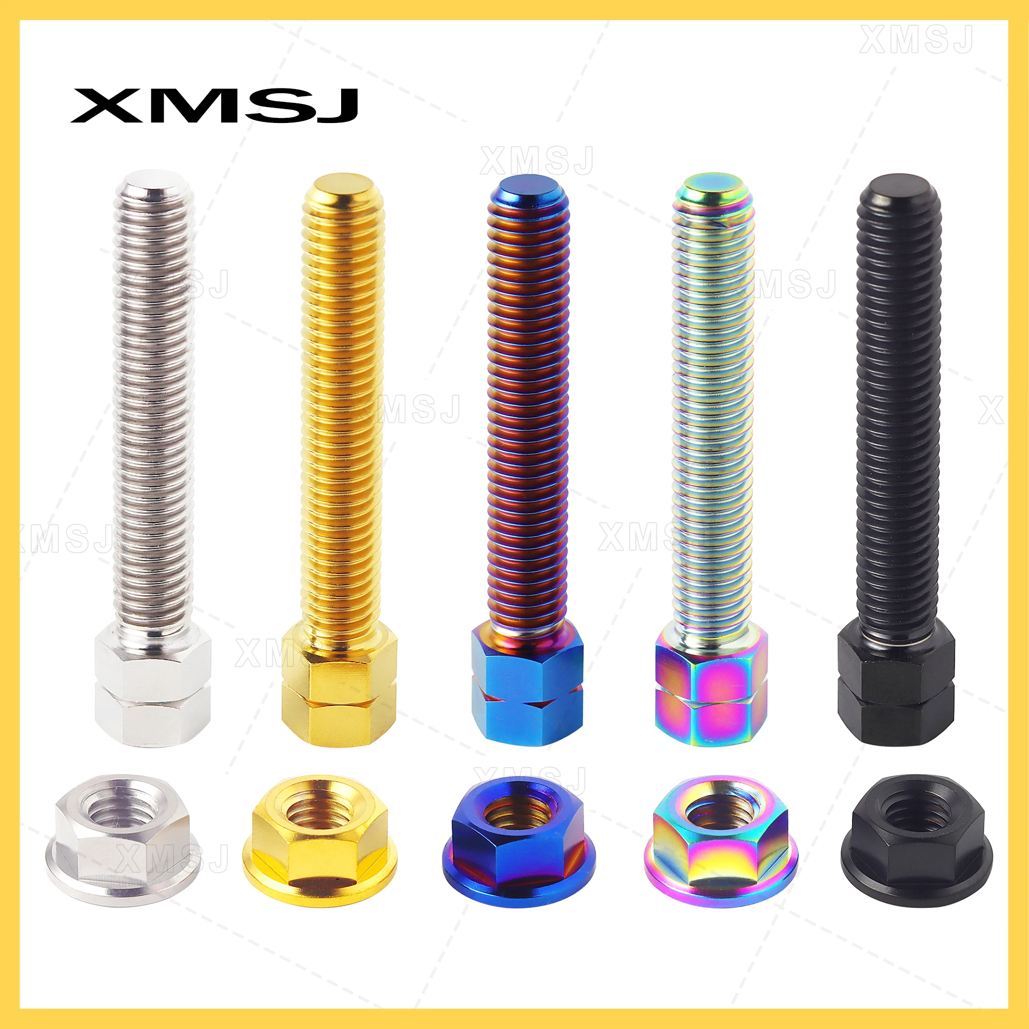 XMSJ Titanium Alloy Motocross Chain Adjuster Bolt Rear Axle M8 M10 Sprocket Locking Screws For KTM HONDA KAWASAKI SUZUKI YAMAHA
