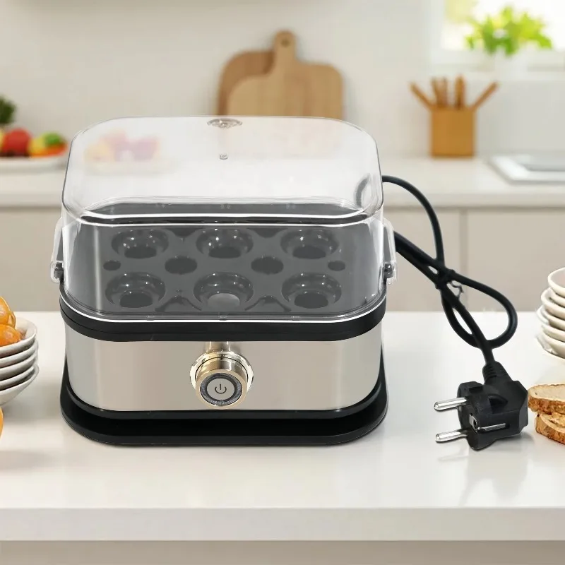 

Мини-яйцеварка из нержавеющей стали на 6 яиц с многофункциональной функцией защиты от выкипания