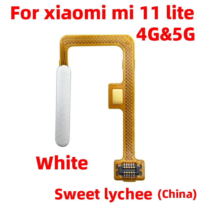 Sensor de huellas dactilares Original para Xiaomi Mi 11 Lite 5g 4g, tecla de retorno a casa, botón de encendido, Cable de cinta flexible, negro,