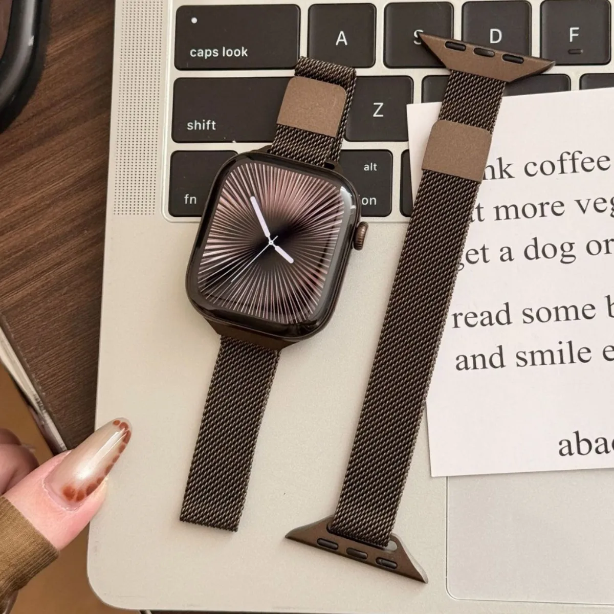 Copper Milanese Loop Strap For Apple Watch Ultra 4/3/2/1 49mm/12 42-46mm Magnetic Bracelet iWatch 11 10 9 8 7 6 5 SE 45/44/42mm
