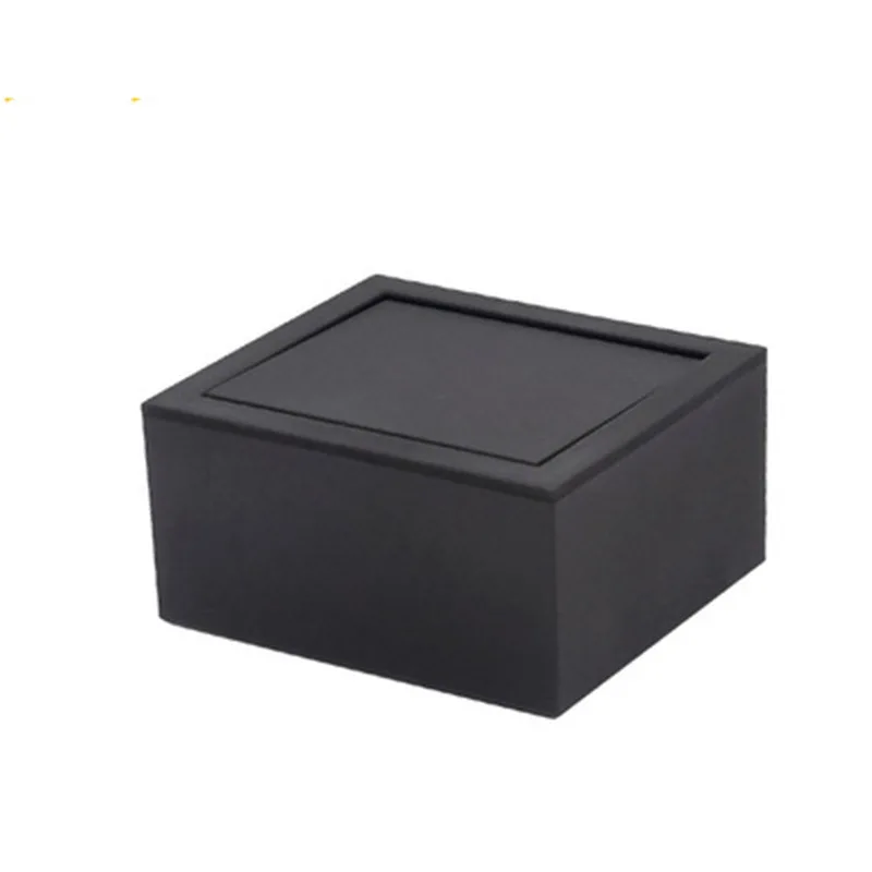 High Quality Rectangular Black Feel Glue Flip-Top Rotating Cufflinks Box Cuffs Gift Jewelry Packaging