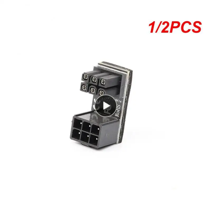 1/2PCS Gpu Power To 8 Pin Male Adapter For Desktops Atx 180 Degree Angled Power Steering Connector Vga Graphics Video Card 8pin