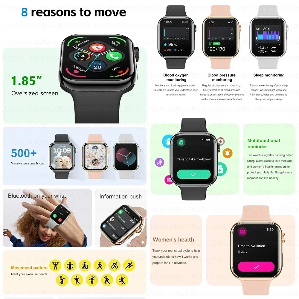 2025 Новые оригинальные умные часы для Apple Watch 10, мужские часы с температурой тела, Bluetooth-вызов, NFC, GPS, спортивные женские умные часы для Apple