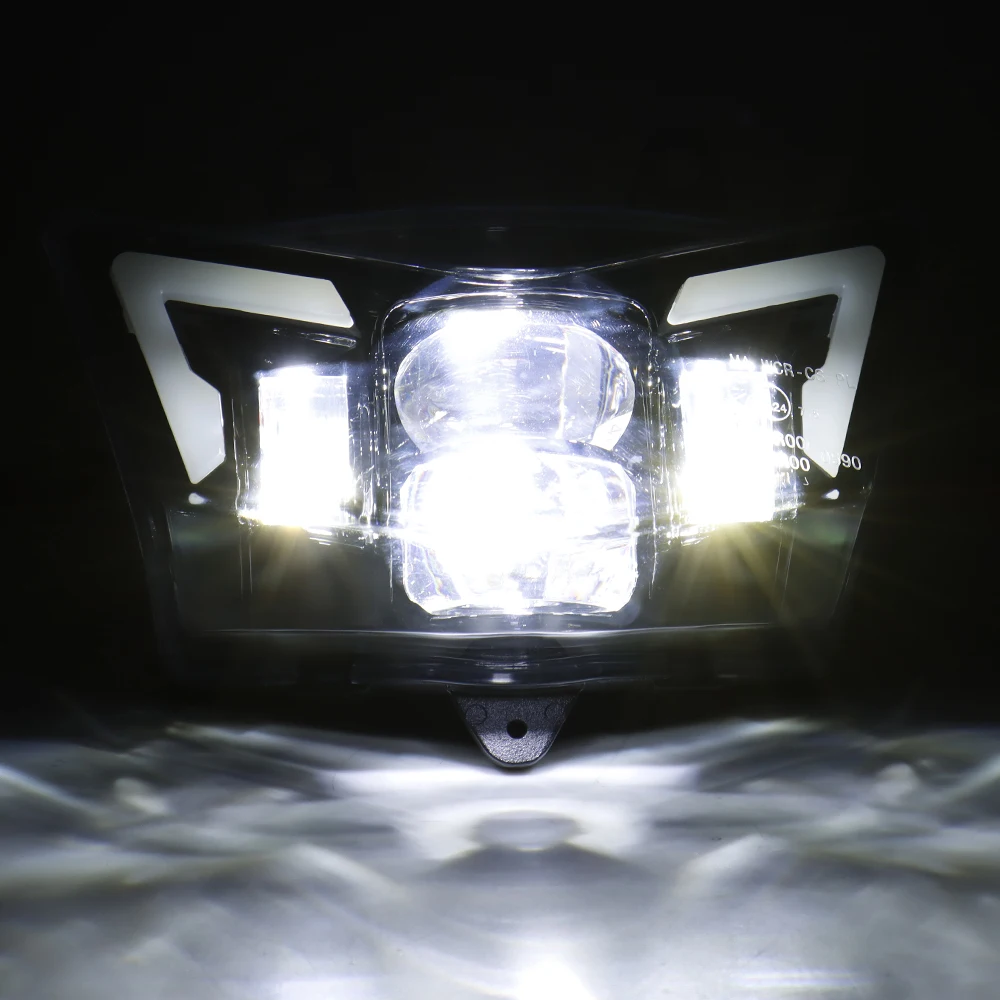 Reflektor LED reflektor dla Kawasaki KLX125 d-tracker KLX 125 150 KLX150 2010-2016 E24 e-mark lampa motocyklowa z DRL
