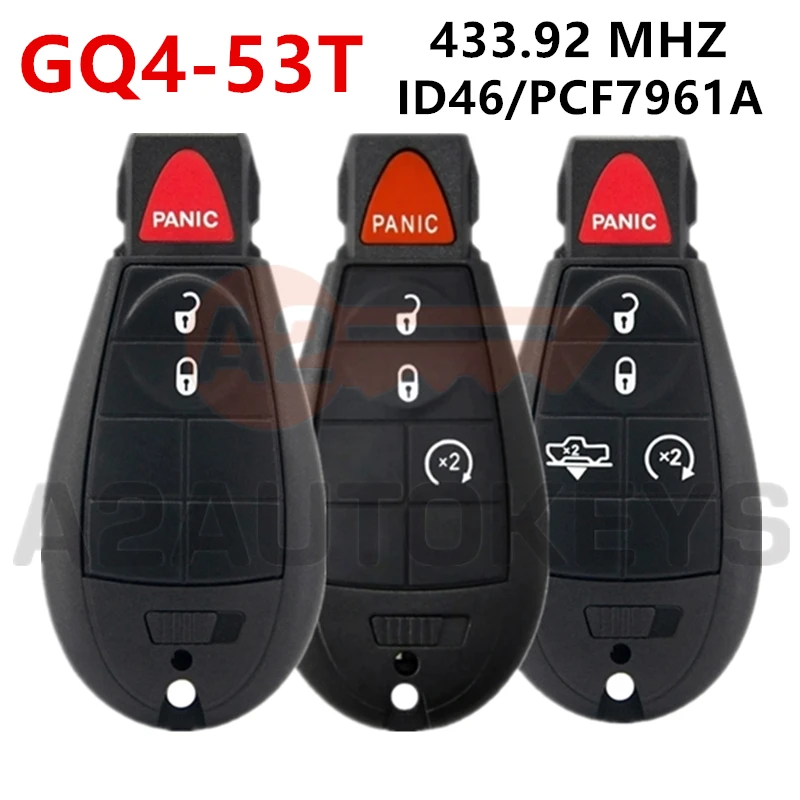 

A2AUTOKEYS Original GQ4-53T 433.92MHZ ID46-PCF7961A Remote Car Key For Dodge RAM 1500 2500 3500 4500 2013-2018 56046953 68159655