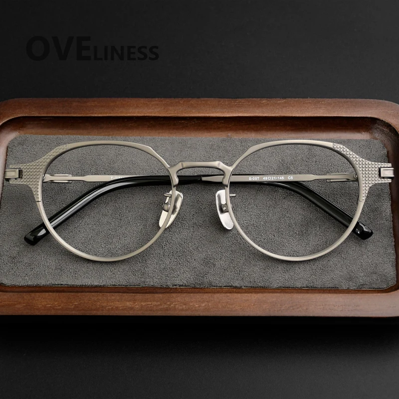 

Pure Titanium Glasses Frame Men 2026 New Fashion Brand Design Vintage Round Eyeglasses Women Retro Japanese Eyewear Spectacles