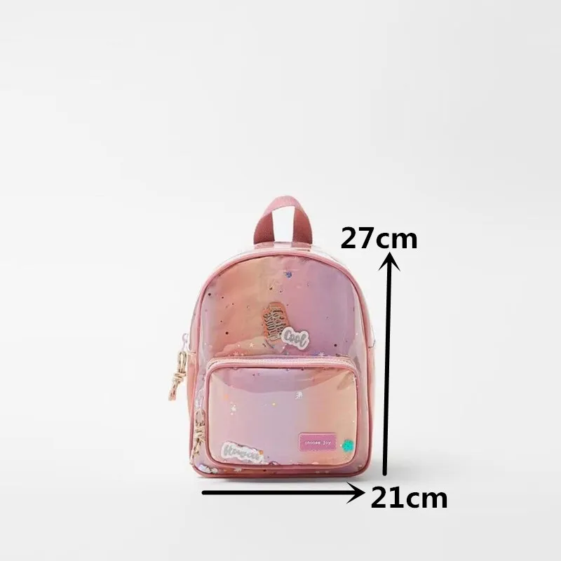 2024 New Style Children\'s Bag Girl Detail Decoration Pink Glitter Backpack School Bag