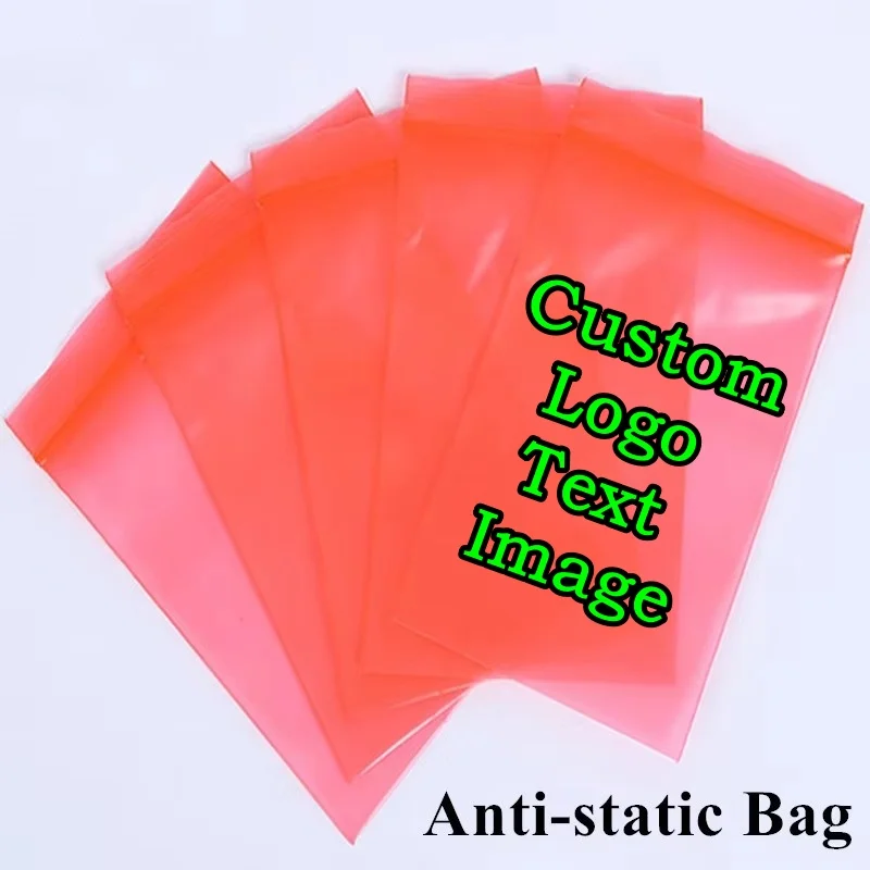 

100PCS Red Anti-Static Shielding Ziplock Packaging Bag DIY Circuit PCB Board Battery Memory Card Hard Disk ESD Storage Pouches