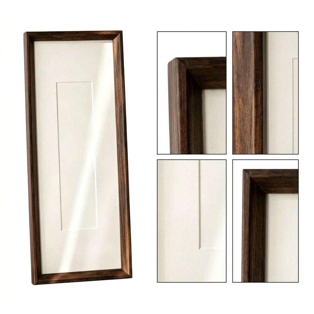 Wood Photo Frame 10x38cm Walnut Natural Finish For Calligraphy Art-Display Tabletop Wall Hanging Home Decor Picture Frame
