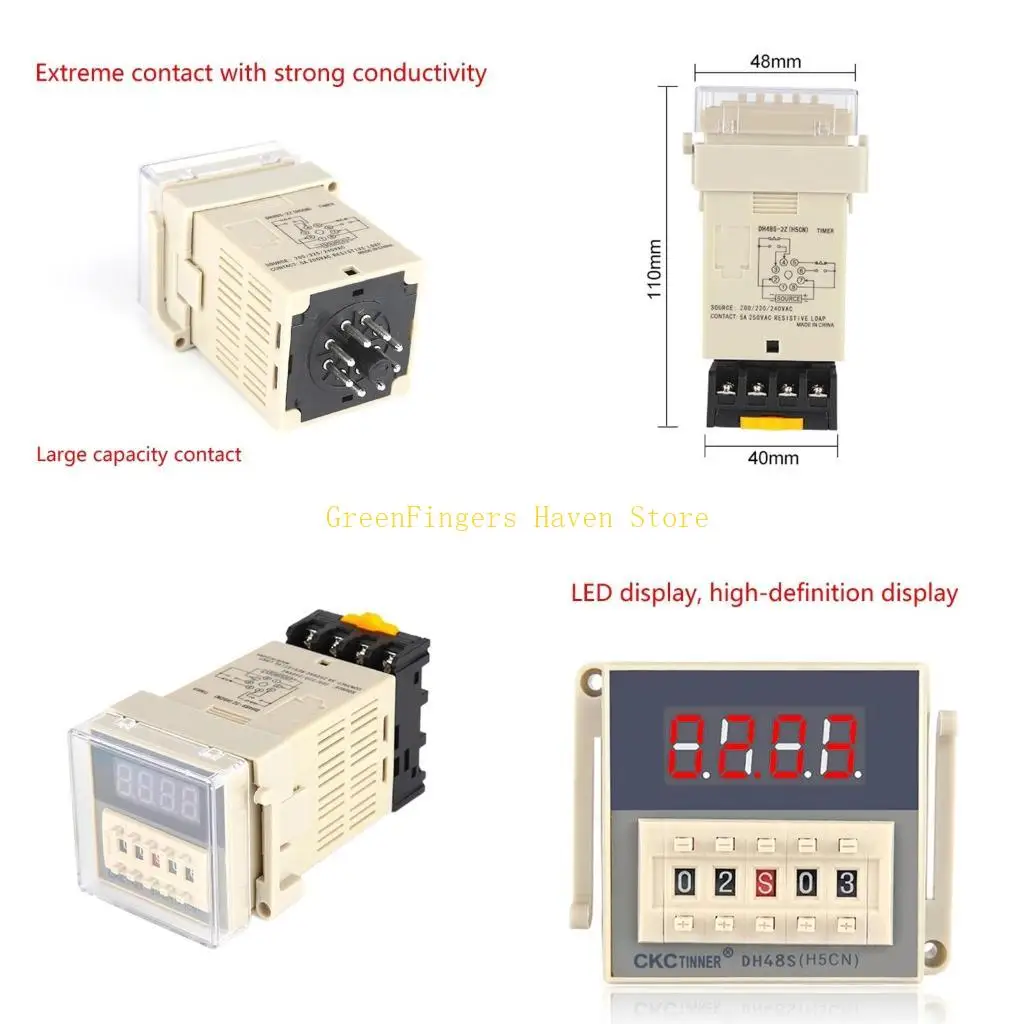 

F68D Delay Timer DH48S-2Z AC110V 220V DC12V 24V 0.01S-99H Timing Time Modules