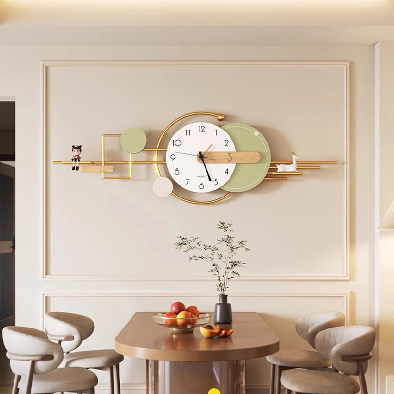 Luxury Creative Wall Clocks Big Size Aesthetic Interior Restaurant Nordic Wall Watch Fashion Horloge Living Room Decoration