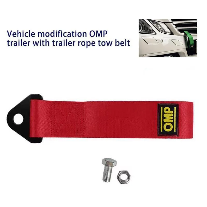 

High-Strength Nylon Auto Trailer Ropes Tow Strap Universal Car Racing Tow Ropes Auto Trailer Ropes Bumper Trailer Towing Strap