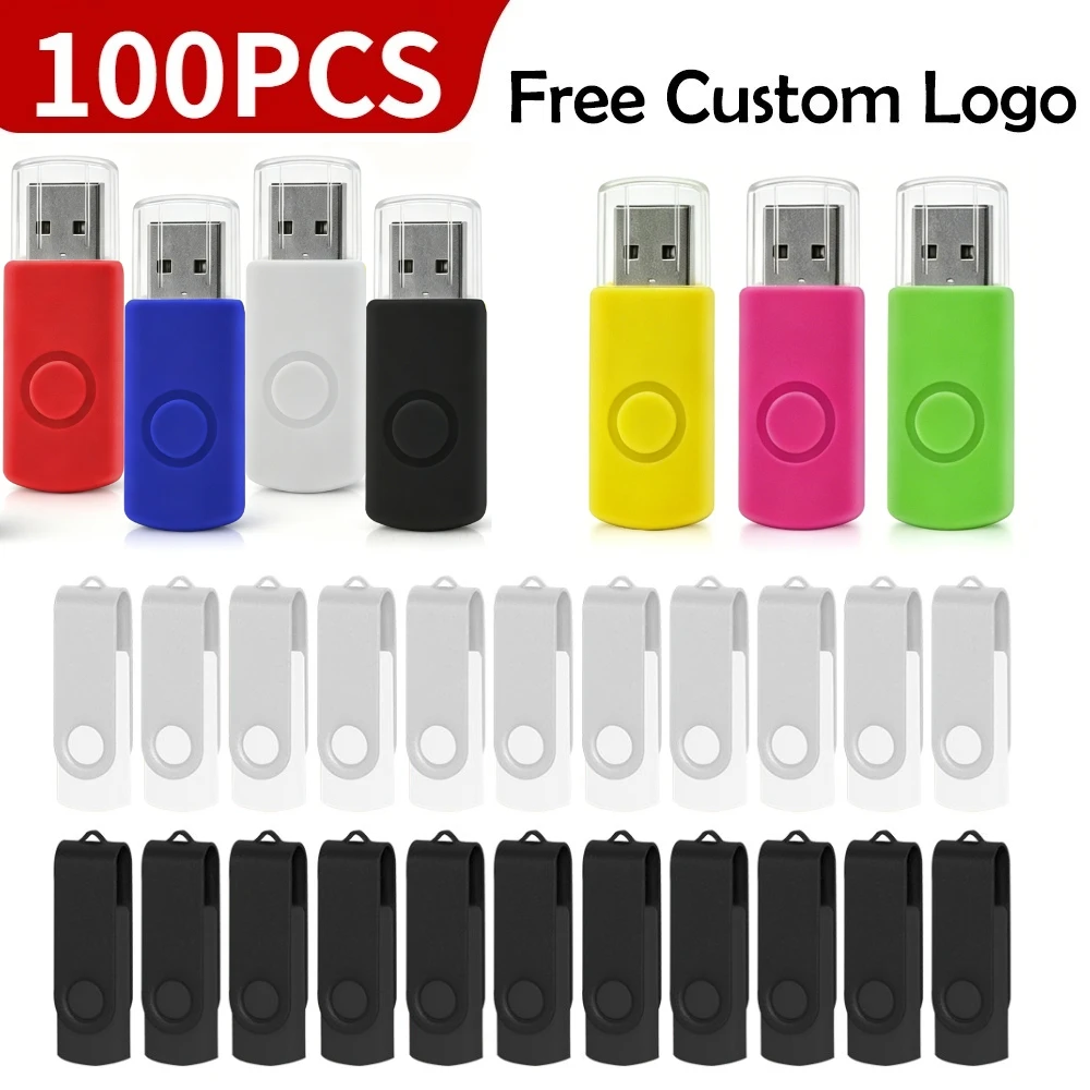 100pcs/lot Free Logo Usb Flash Memoria Stick Pen Drive 2.0 64GB 32GB 8GB Original Usb Flash Drive Gifts Pendrive Usb Key Flash