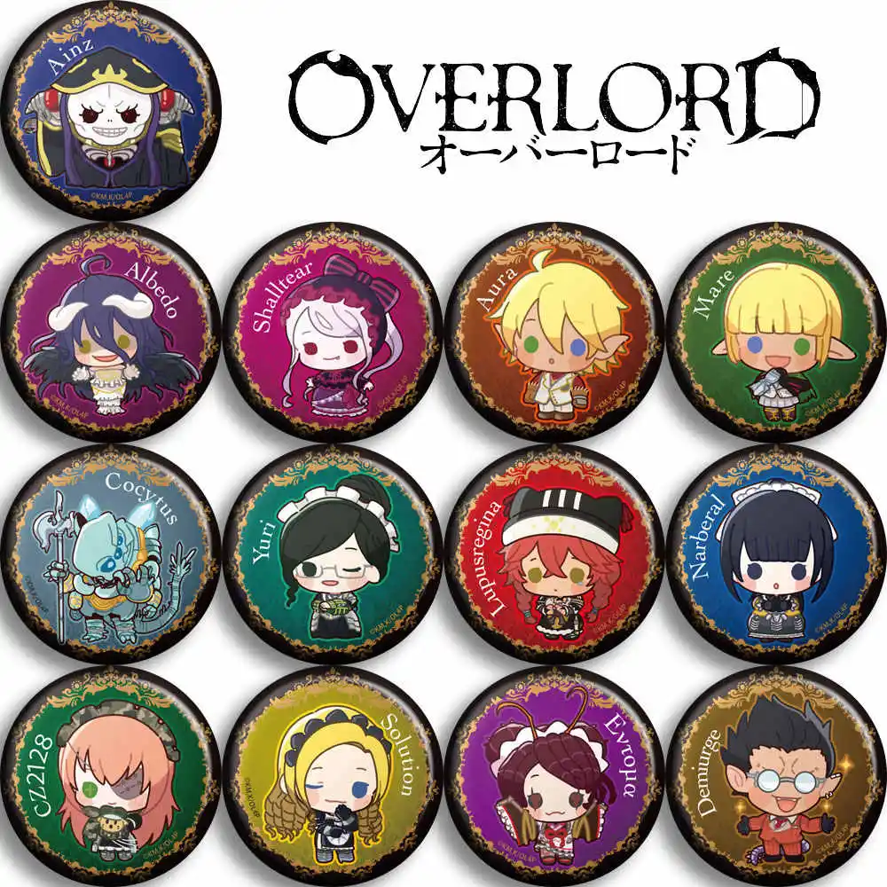 Anime OVERLORD Albedo Ainz Ooal Gown Shalltear Bloodfallen Pins Badge Cosplay Cartoon Garniture Itabag Bedge Button Brooch DADGE