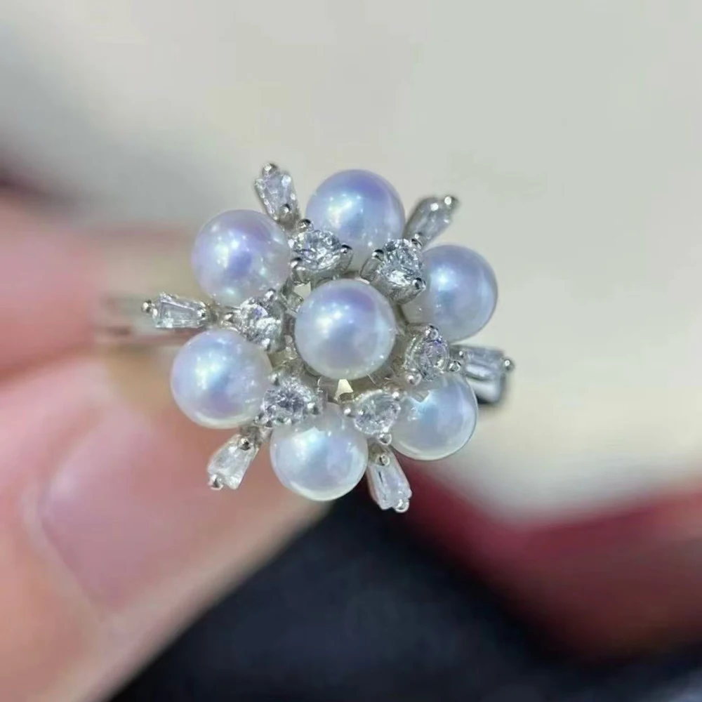 

2 шт. жемчужные аксессуары своими руками, пустой держатель для жемчужного кольца, корейская версия с несколькими бусинами, золотой, серебряный держатель для колец, с круглыми бусинами диаметром 4-5 мм