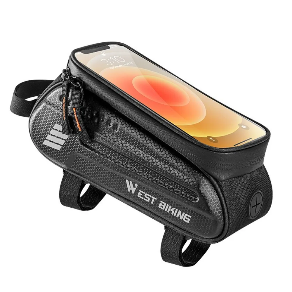 

Водонепроницаемая сумка на раму велосипеда с сенсорным экраном, прочная велосипедная сумка для телефона, 7-дюймовая велосипедная сумка