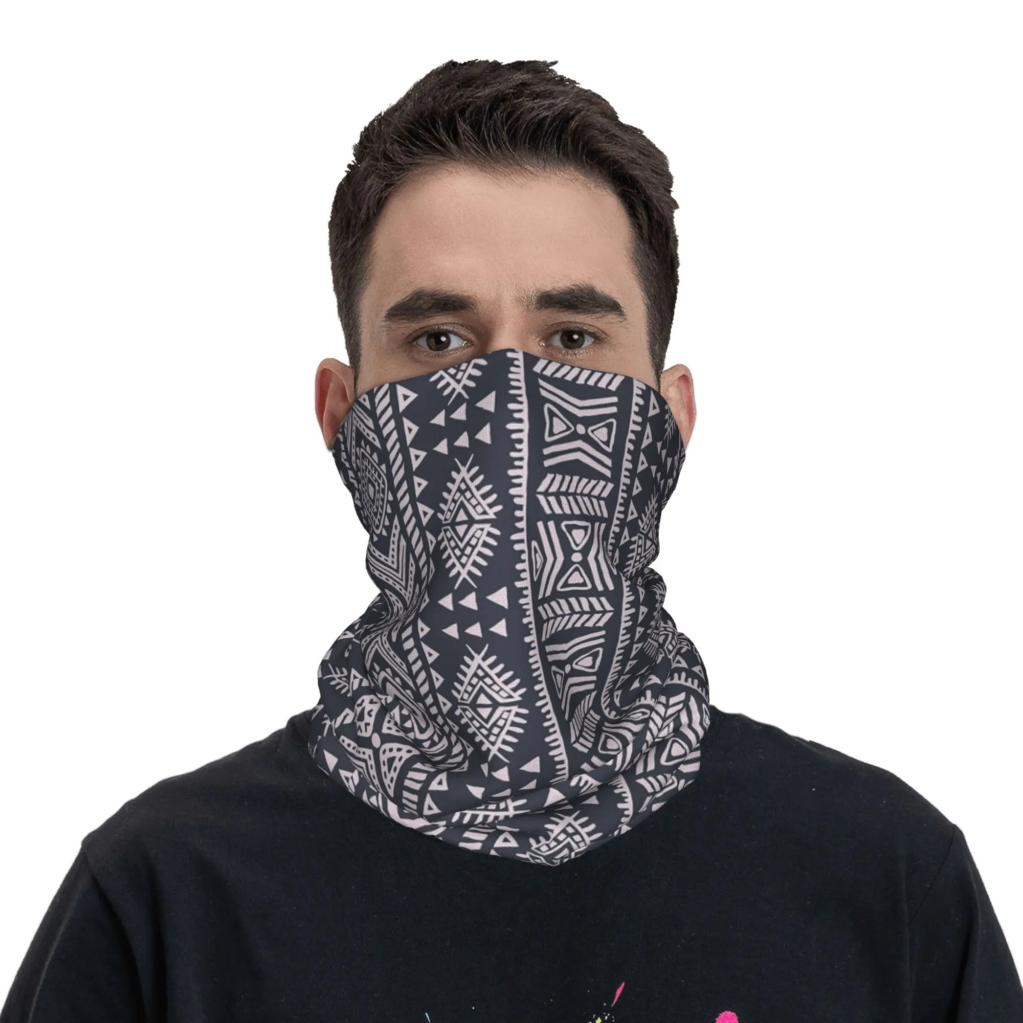 African ethnic patterns Bandana Neck Gaiter Printed Magic Scarf Multifunction Cycling Scarf Outdoor Sports For Men Women Adult