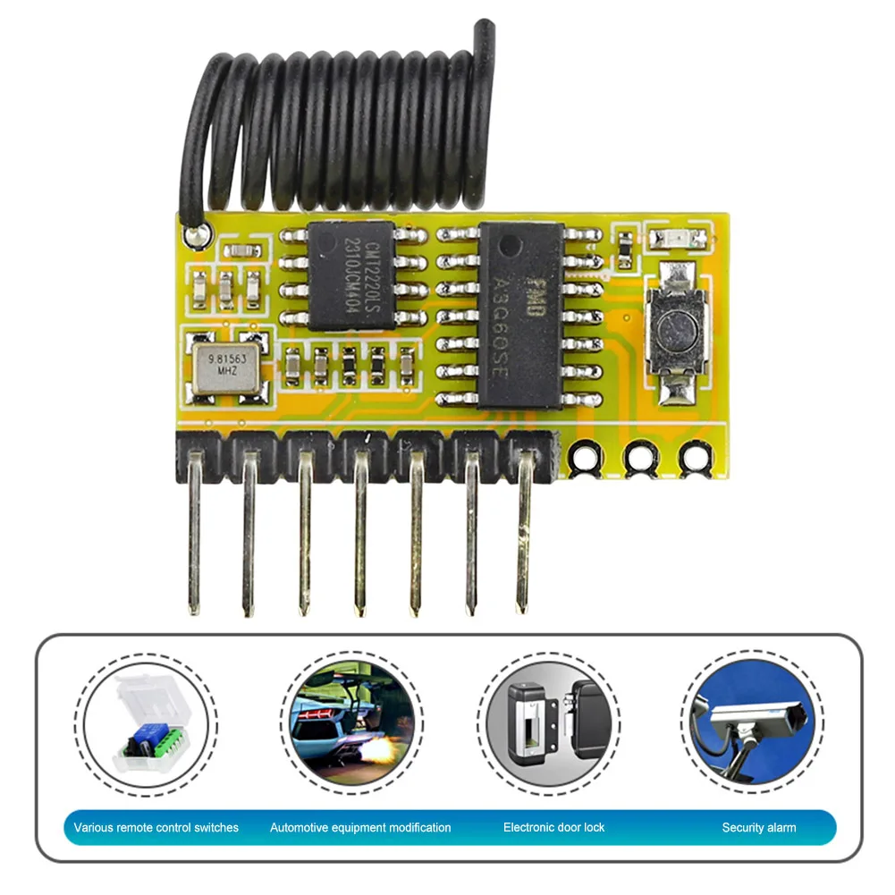 315Mhz/433Mhz Superheterodyne Wireless Receiver Module 1527 Learning Code Decoder Module Superheterodyne RF Receiver Module