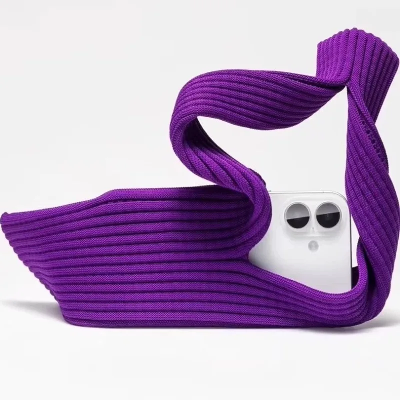 Short crossbody phone sock bag, knitted Apple phone pouch