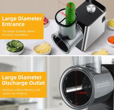 Multifunctional electric vegetable cutter - kitchen appliance, made of stainless steel, fully automatic slicing device