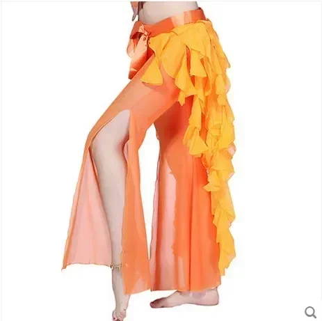 Nuovo stile Costumi di danza del ventre sciarpa di danza del ventre con nappa in chiffon per cinture di danza del ventre da donna 12 tipi di colori