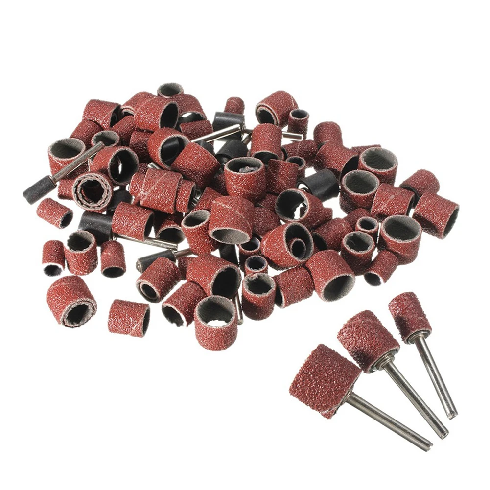 102-Piece Sanding Drum Kit With 80 Grit Bands, 3 Sizes Mandrels For Rotary Tool, Aluminum Oxide Sleeves For Wood Metal Polishing