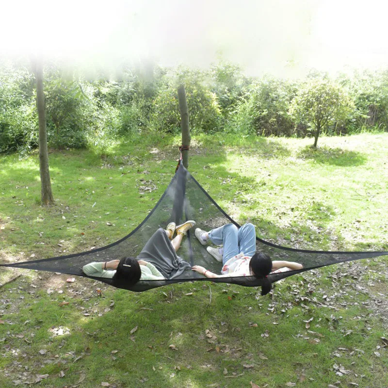 Outdoor Furniture Hammock Large Camping Hammock Net Bed Multi-Person Tourist Camping Network Triangle Ultralight Hanging Hammock