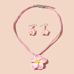 Polynesia Hawaiian Plumeria Dangle Earrings Handmade Soft Polymer Statement Drop Ear Rings Jewelry 2024 Flower Earring for Women