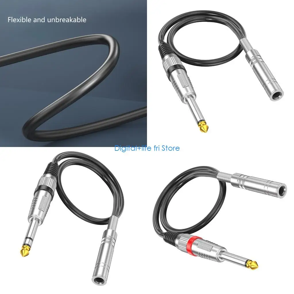 E06D 6.35mm Auditory Cable Male To Female Contacts Double Shielding Noise Reduces