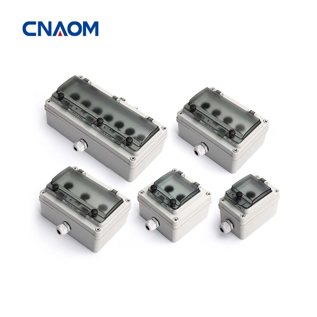 

CNAOM Outdoor Waterproof Button Box Control Box with Transparent Protective Window Cover Emergency Stop Start Stop Junction Box