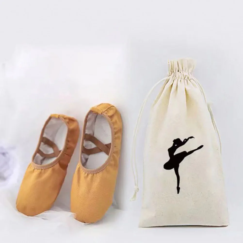 

2pcs Pointe Shoe Bag Ballet Drawstring Canvas Dance Bags for Travel Girls Storage Shoes Accessories Yoga