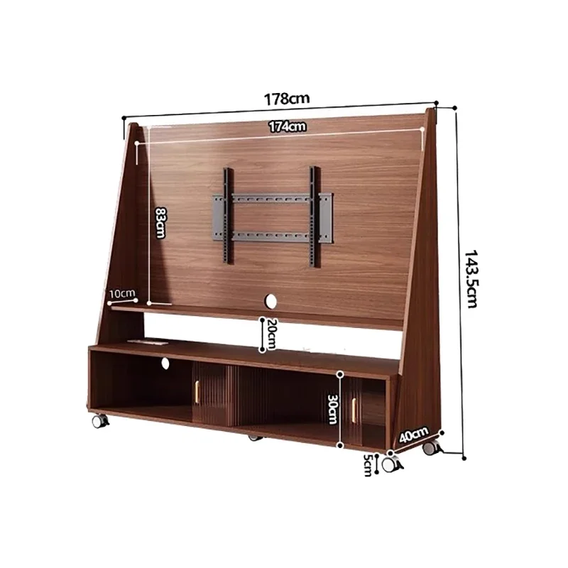 Vintage Nordic Tv Stand Floor Movable Space Saving Rustic Tv Stand With Wheels Elegant Muebles De Salón Tv Living Room Furniture