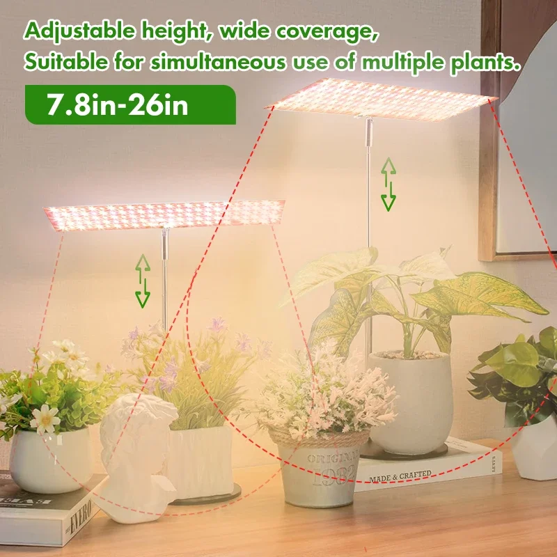 120 LED Plant Grow Light,Full Spectrum Height Adjustable Plant Light,10 Dimmable Brightness/Timer Ultrathin Panel Plant Sunlight