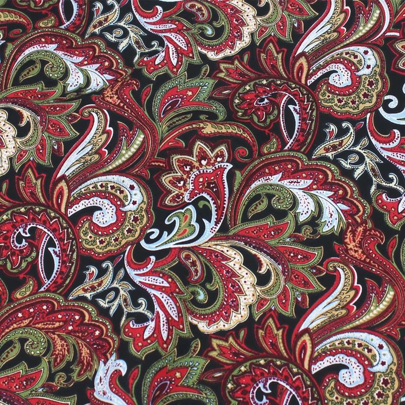 Liberty Cotton Poplin Printed Fabric Ethnic Paisley For Sewing Needlework Patchwork DIY Handmade By Half Meter