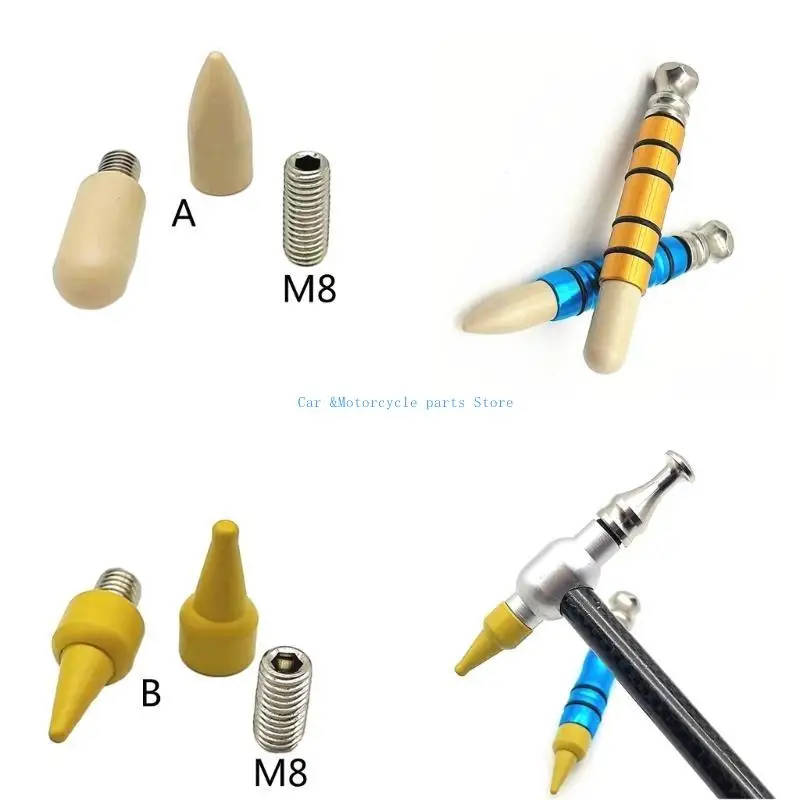 Y9UC Auto Dent ซ่อม KnocksTools Tapper หัวค้อนเคล็ดลับเหมาะสำหรับรถซ่อมเครื่องมือ 1 คู่