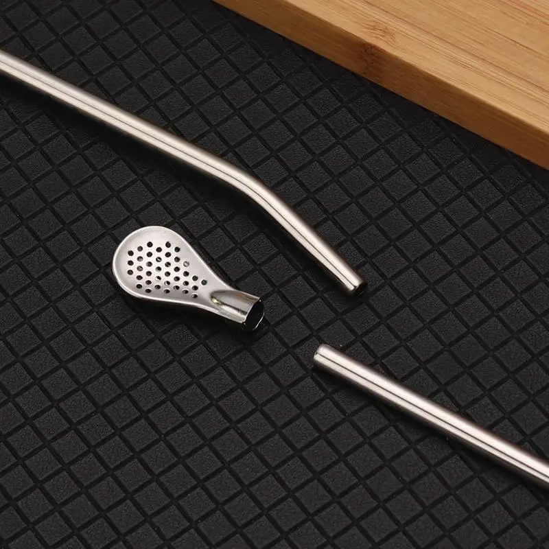 Stainless Steel Tea Drinking Straws Spoon Yerba Mate Tea Filter Reusable Bombilla Gourd Cocktail Straw Spoon Tea Bar Tool