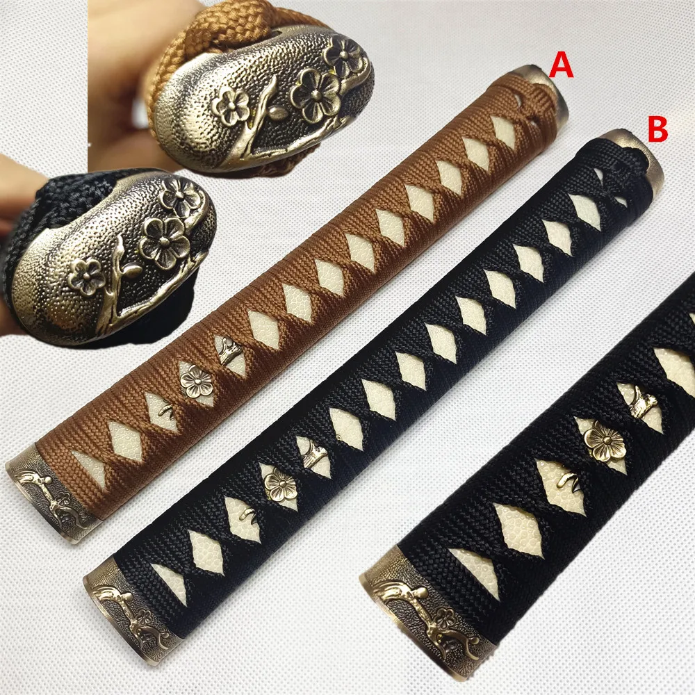 Real Rayskin Handle Brass Tsuba Fuchi Kashira Menuki For Japanese Sword Katana Part