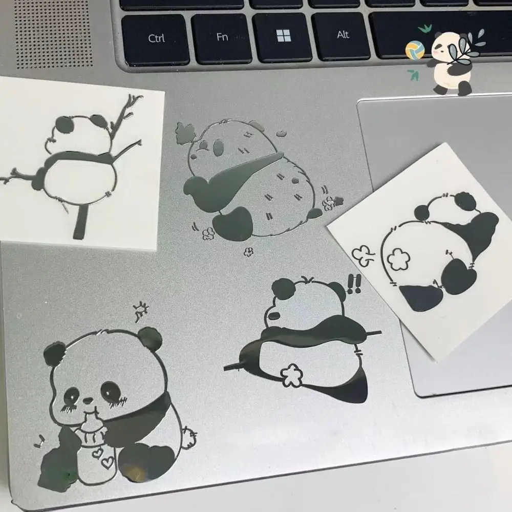 Fashion Panda Computer Decorative Stickers Cartoon Durable Notebook Decorations Planner Scrapbooking Laptop Computer