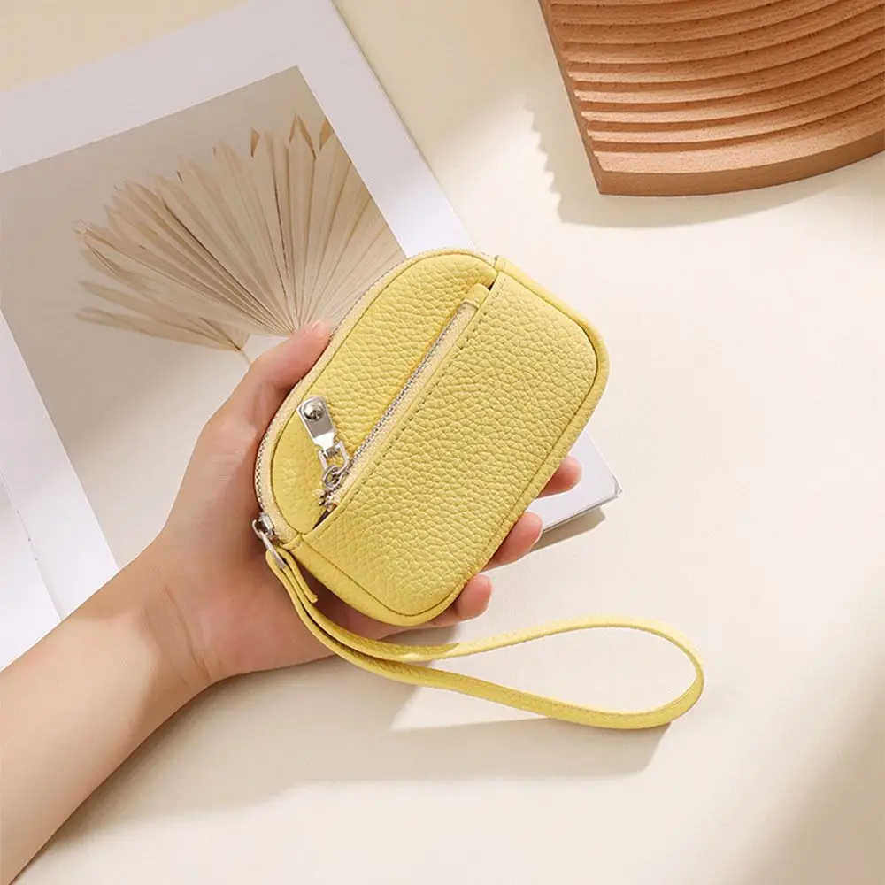 Fashion Women's Keychain Wallet with Wrist Strap Soft Women Wrist Wallet PU Leather Waterproof Hand-held Key Bag Casual Wear