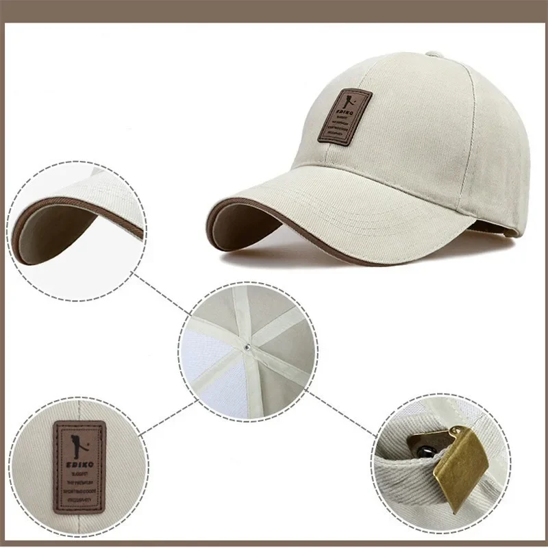 Summer Women Men Structured Baseball Caps Solid Cotton Adjustable Snapback Sun Hat Outdoor Sports Hip Hop Baseball Hat Casquette