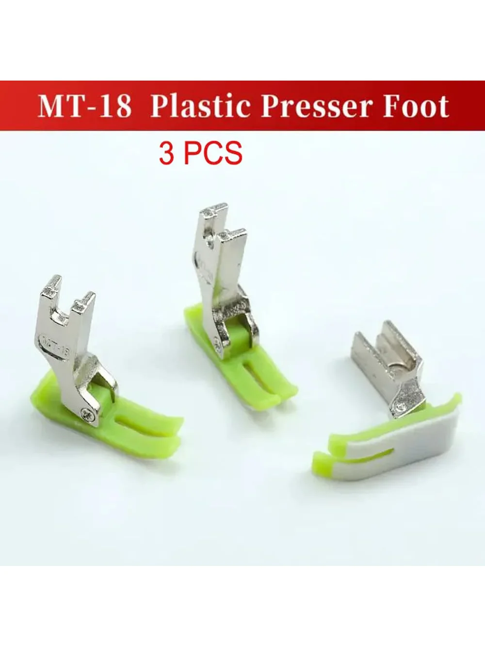 3 Stück PVC-Leder-Nähfüße MT-18/NT-18, passend für alle industriellen Steppstich-Nähmaschinen, Zubehör für JUKI BROTHER SINGER Singl