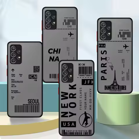 Airplane Bus Tickets Phone case for Samsung Galaxy A21s A22 A71 A72 A73 A23 A25 A52s A53 A54 A55 A24 A31 A32 A33 A34 A51 A52